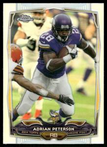 lot 183A image: Adrian Peterson Refractor 2014 Topps Chrome  #89 Football