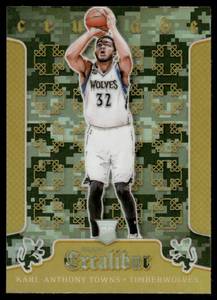 lot 84A image: Karl-Anthony Towns RC Rookie Card Gold Refractor 2016 Panini National Treasures Colossal Logoman  #19 Basketball