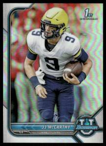 lot 47A image: J.J. McCarthy RC Rookie Card 1st Refractor 2022 Boman University  #39 Football