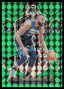 lot 42A image: Rudy Gobert 3075 Green Mosaic 2023 Panini Mosaic Green  #52 Basketball
