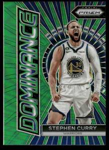 lot 50A image: Stephen Curry Green Prizm 2023 Panini Prizm Dominance Prizms Green  #19 Basketball