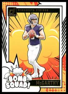 lot 14A image: J.J. McCarthy Bomb Squad 2024 Donruss  #5 Football
