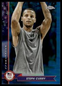 lot 30A image: Steph Curry 76150 Blue Refractor 2024 Topps Chrome  #40 Basketball