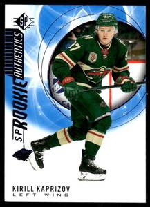 lot 15A image: Kirill Kaprizov RC 2022 Upper Deck Artifacts Blue SP Rookie Card #129 Hockey Card