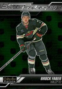 lot 117A image: Brock Faber RC Insert 2023 O-Pee-Chee Platinum Sweet Selections #SS-10 Hockey Card