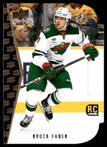 lot 132A image: Brock Faber RC Gold Die Cut 2023 Upper Deck Rookie Die Cuts #RDT-12 Hockey Card