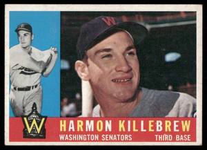 lot 22A image: Harmon Killebrew 1960 Topps #210 Baseball Card