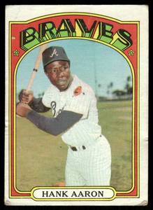 lot 88A image: Hank Aaron 1972 Topps #299 Baseball Card