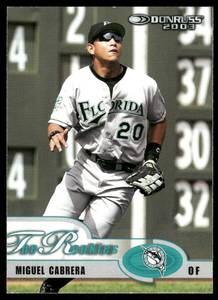 lot 141A image: Miguel Cabrera RC 2003 Donruss Rookies & Traded #7 Baseball Card