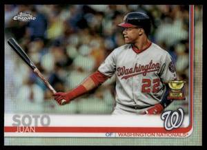 lot 126A image: Juan Soto Rookie Cup Refractor 2019 Topps Chrome #155 Baseball Card