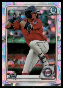 lot 89A image: Royce Lewis RC Cracked Ice Refractor 2020 Bowman Chrome Prospects #BCP-93 Baseball Card