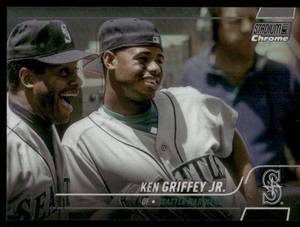 lot 59A image: Ken Griffey Jr. Refractor Error - Missing Auto 2022 Stadium Club Chrome #176 Baseball Card