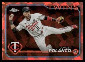 lot 68A image: Jorge Polanco 425 Orange Sapphire 2024 Topps Chrome #67 Baseball Card