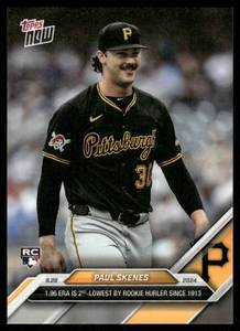 lot 39A image: Paul Skenes RC Limited Print Run 2024 Topps Now #770 Baseball Card