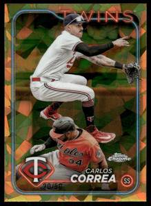 lot 75A image: Carlos Correa 2050 Gold Sapphire 2024 Topps #400 Baseball Card