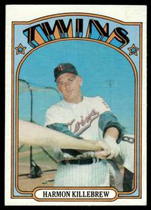 lot 54B image: Harmon Killebrew 1972 Topps #51 Baseball Card