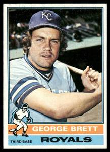 lot 41B image: George Brett 2nd Year 1976 Topps #19 Baseball Card