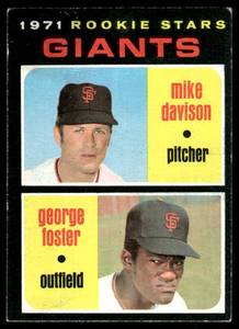 lot 25B image: Giants Rookies - Mike DavisonGeorge Foster 1971 Topps #276 Baseball Card