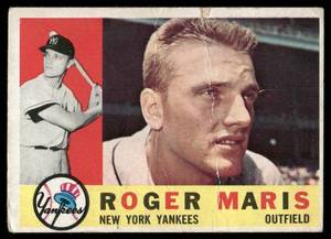 lot 19B image: Roger Maris 1960 Topps #377 Baseball Card
