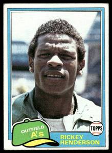 lot 69B image: Rickey Henderson 2nd Year 1981 Topps #261 Baseball Card
