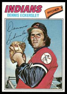 lot 104B image: Dennis Eckersley 2nd Year 1977 Topps #525 Baseball Card