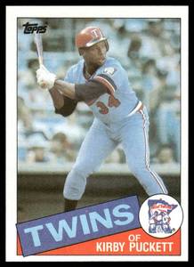 lot 80B image: Kirby Puckett RC 1985 Topps #536 Baseball Card