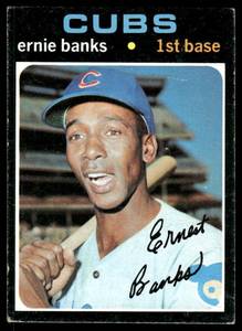 lot 18B image: Ernie Banks 1971 Topps #525 Baseball Card