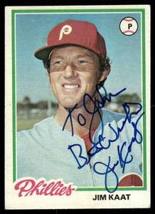 lot 15B image: Jim Kaat Signed 1978 Topps #715 Baseball Card