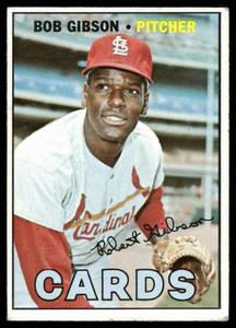 lot 99B image: Bob Gibson 1967 Topps #210 Baseball Card