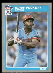 lot 38B image: Kirby Puckett 1985 Fleer #286 Baseball Card