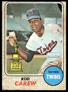 lot 28B image: Rod Carew Rookie Cup 1968 Topps #80 Baseball Card