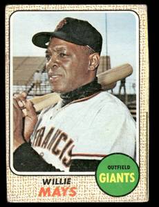 lot 4B image: Willie Mays 1968 Topps #50 Baseball Card