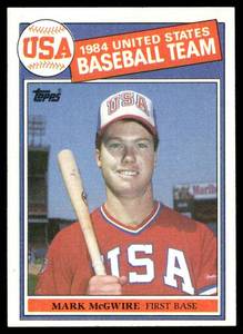 lot 83B image: Mark McGwire RC 1985 Topps #401 Baseball Card