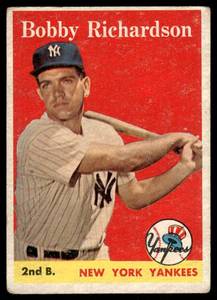 lot 96B image: Bobby Richardson 1958 Topps #101A Baseball Card