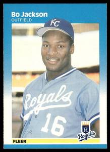 lot 119B image: Bo Jackson RC 1987 Fleer #369 Baseball Card