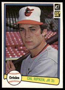 lot 50B image: Cal Ripken, Jr. RC 1982 Donruss #405 Baseball Card