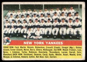 lot 103B image: New York Yankees 1956 Topps #251 Baseball Card