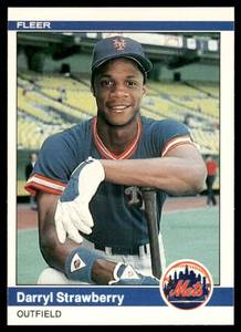 lot 85B image: Darryl Strawberry RC 1984 Fleer #599 Baseball Card