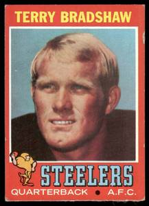 lot 11B image: Terry Bradshaw RC Rookie Card Vintage 1971 Topps #156 Football Card