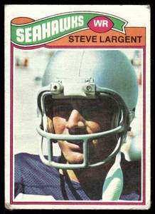 lot 32B image: Steve Largent Rookie Card Vintage 1977 Topps #177 Football Card