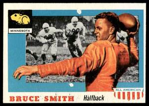 lot 129B image: Bruce Smith 1955 Topps All-American #19 Football Card