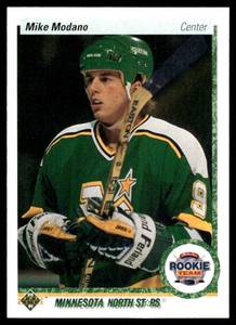 lot 117B image: Mike Modano RC Minnesota North Stars 1990 Upper Deck #346 Hockey Card