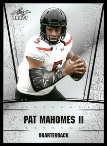 lot 5C image: Pat Mahomes II RC Rookie Card 2017 Leaf Draft #56 Football Card