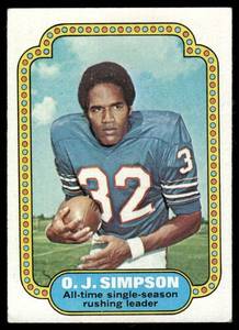 lot 41C image: O.J. Simpson 1974 Topps #1 Football Card