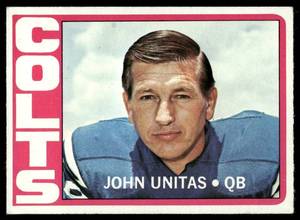 lot 45C image: John Unitas 1972 Topps #165 Football Card