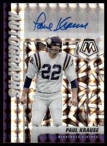 lot 46C image: Paul Krause 2021 Panini Mosaic Autographs #A-PK Football Card