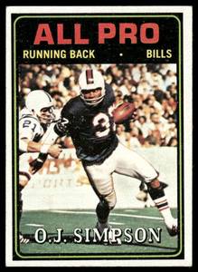 lot 79C image: O.J. Simpson 1974 Topps #130 Football Card