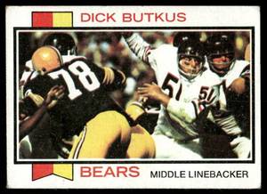 lot 114C image: Dick Butkus 1973 Topps #300 Football Card