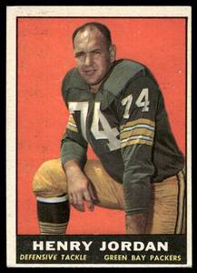 lot 155C image: Henry Jordan RC Rookie Card 1961 Topps #45 Football Card