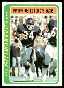 lot 161C image: Walter Payton 1978 Topps #3 Football Card
